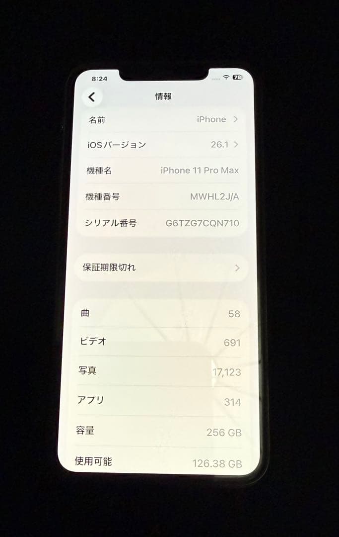 【極美品】iPhone 11 Pro Max 256GB SIMフリー 動作良好