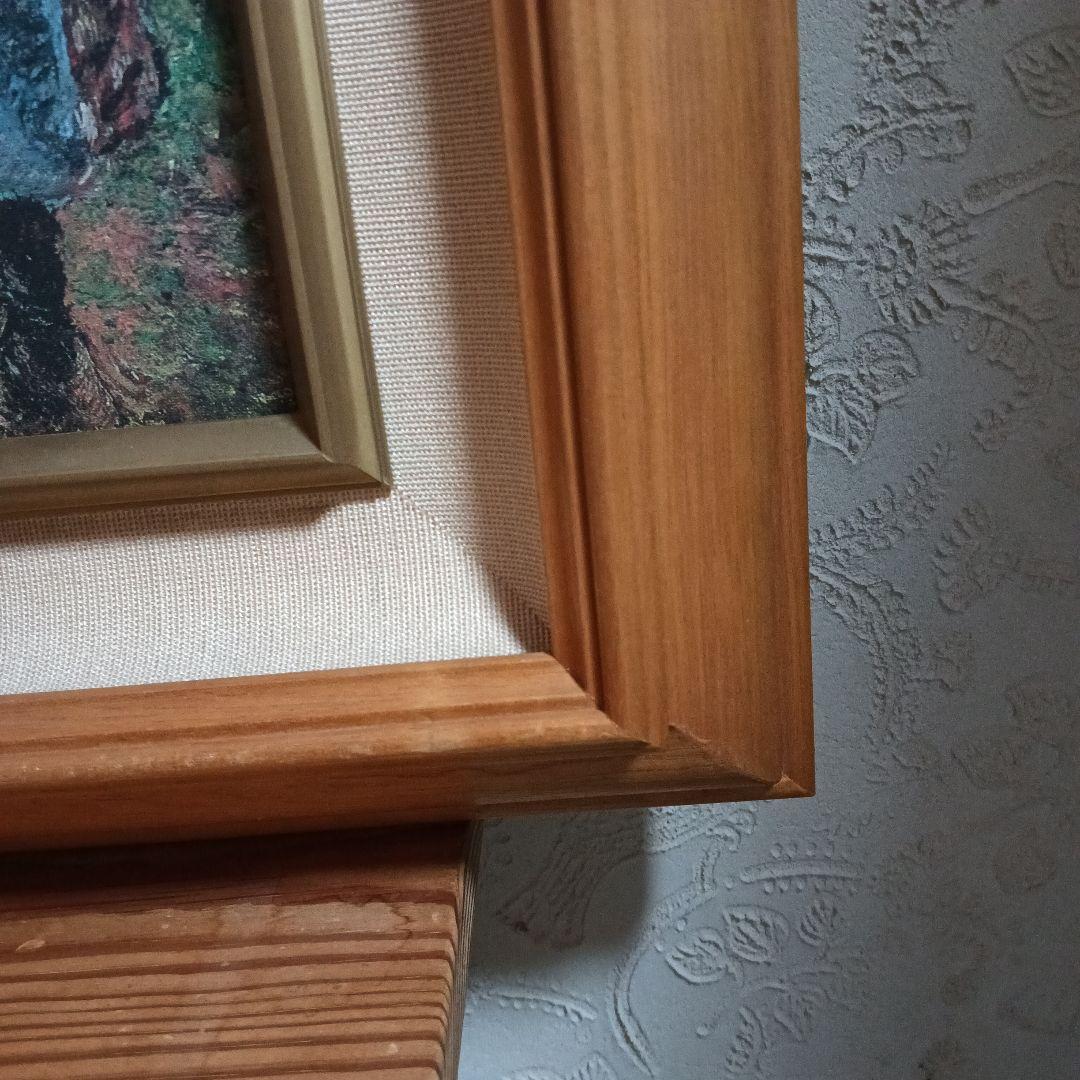 希少品 カミーユピサロ 絵画井戸端の女と子供 アート名画 木製 フレーム付き