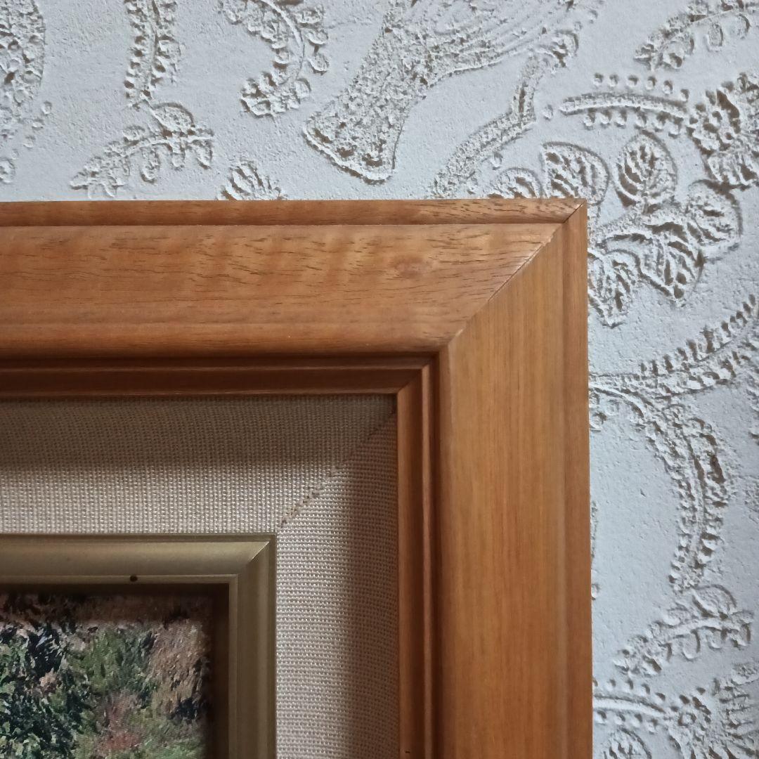 希少品 カミーユピサロ 絵画井戸端の女と子供 アート名画 木製 フレーム付き