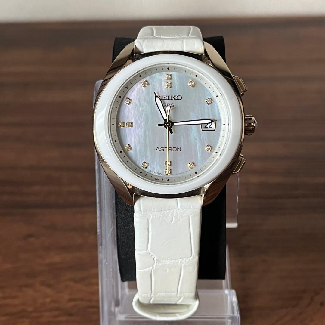 【未使用級！！】SEIKO アストロン シェル文字盤 レザーベルト ホワイト