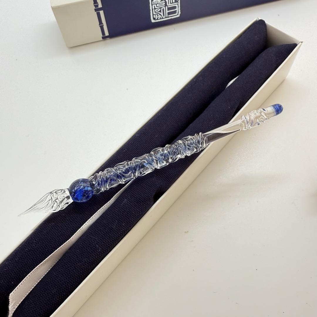 【未使用品】哲磋工房 ガラスペン　ブルー　青