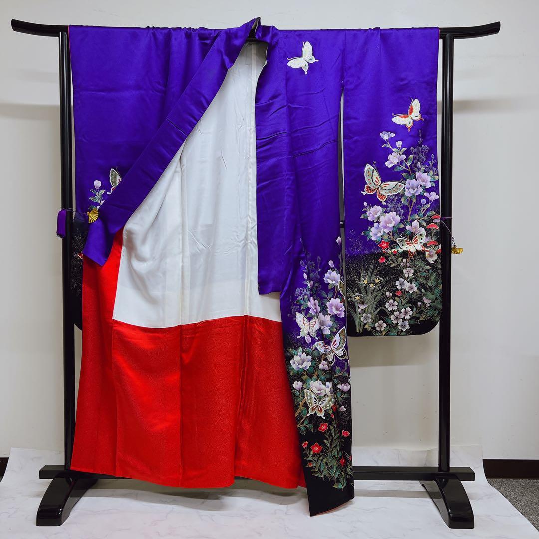 振袖　金彩　彩箔　蝶　牡丹　撫子　菖蒲　桔梗　晴れの日　成人式　着物　013tz