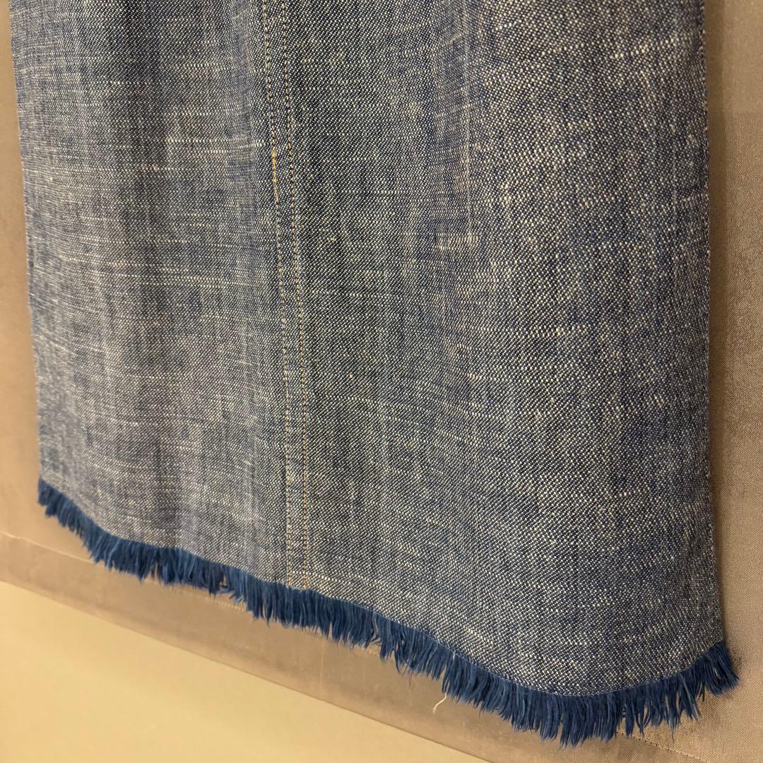 【45R】 コットンリネン デニム スカート (サイズ2)