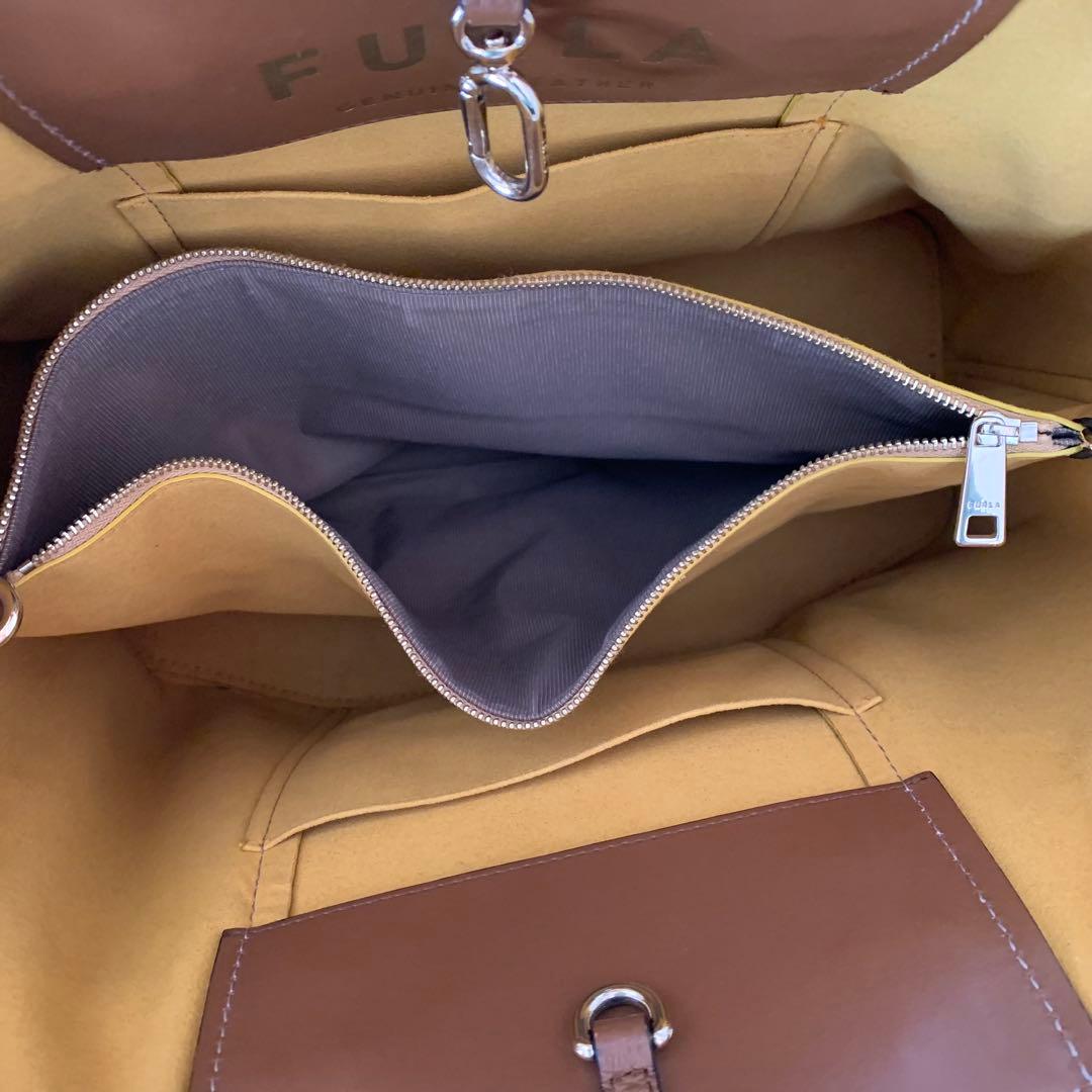 極美品✨フルラ 現行 ハンドバッグ 2way ミアステラ オールレザー キャメル
