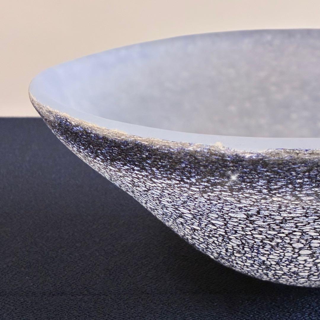 【宙吹きガラス/壱谷 旭・作】コバルト変 大鉢 共箱付き