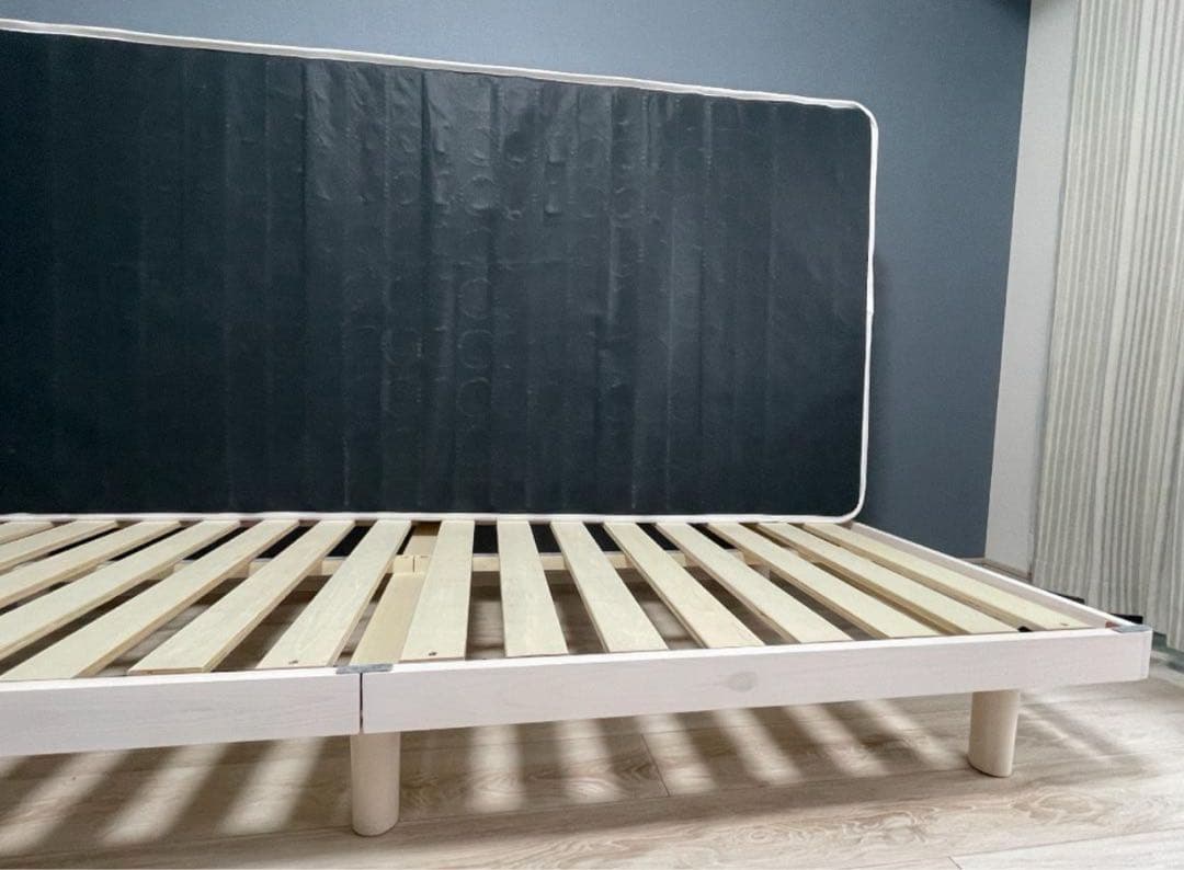 シングル 脚付きヘッドレスすのこベッド (SRN WH)