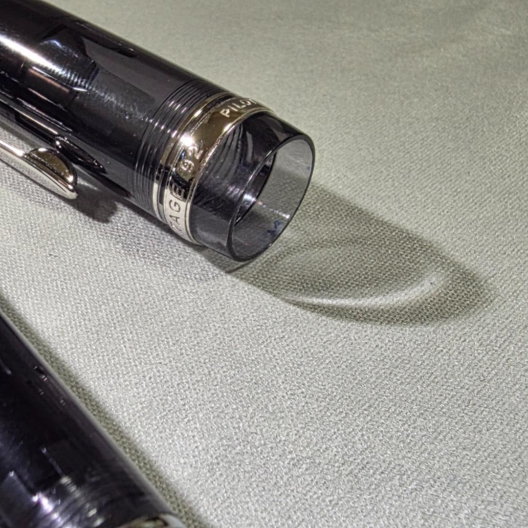 パイロット 万年筆 カスタム ヘリテイジ92 透明ブラック Mニブ