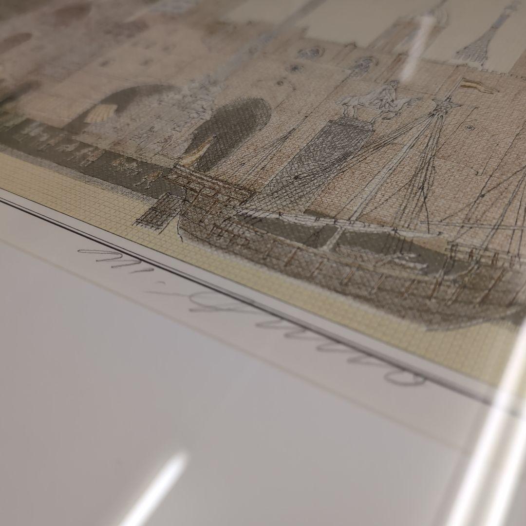 安野光雅　リトグラフ　世界の都市物語　額装　版画　インテリア　6号大