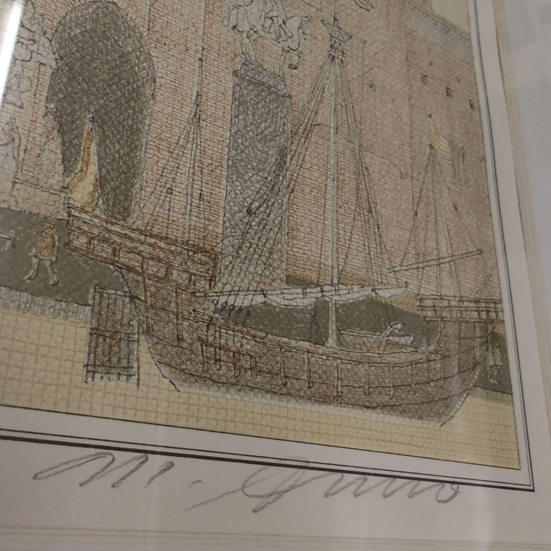 安野光雅　リトグラフ　世界の都市物語　額装　版画　インテリア　6号大