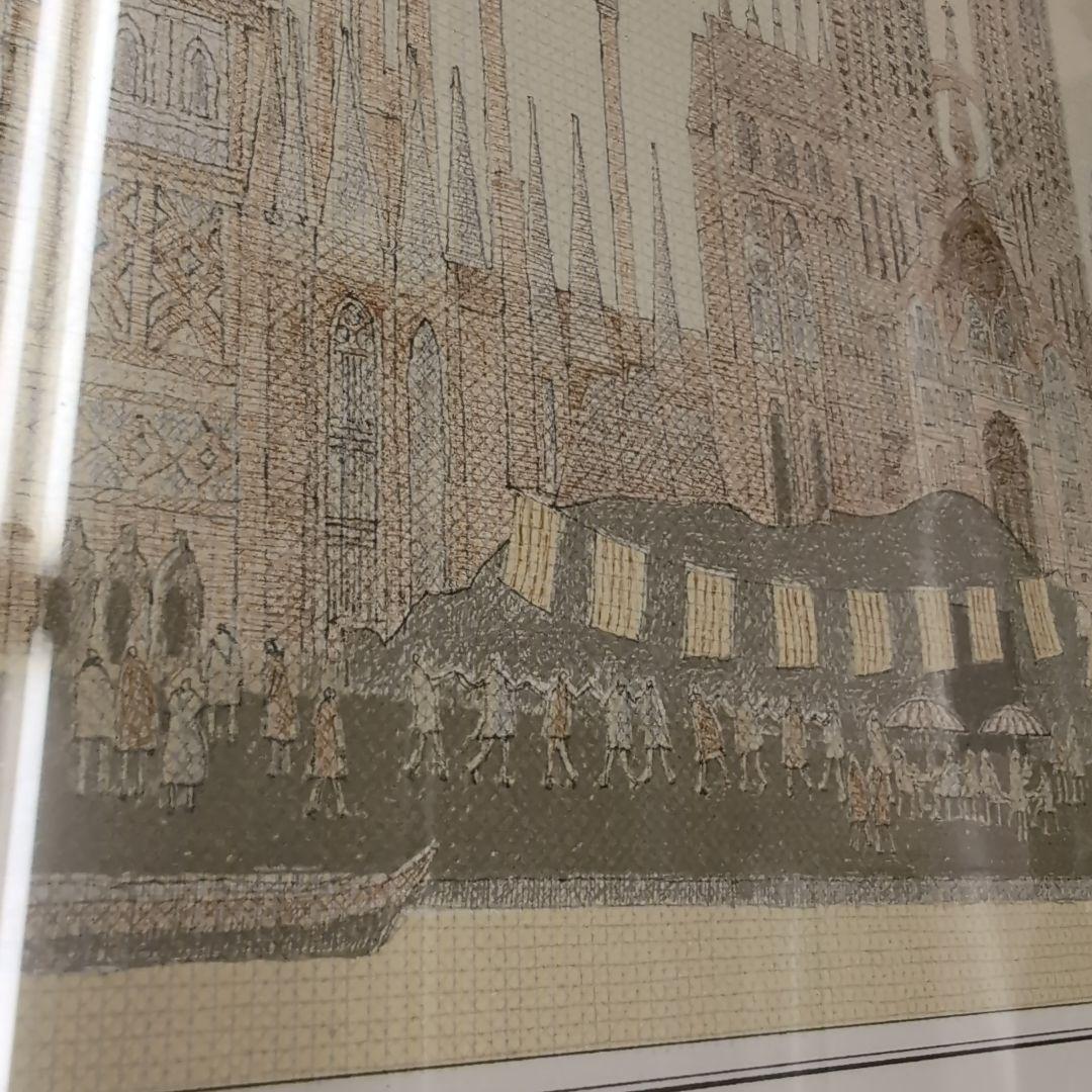 安野光雅　リトグラフ　世界の都市物語　額装　版画　インテリア　6号大