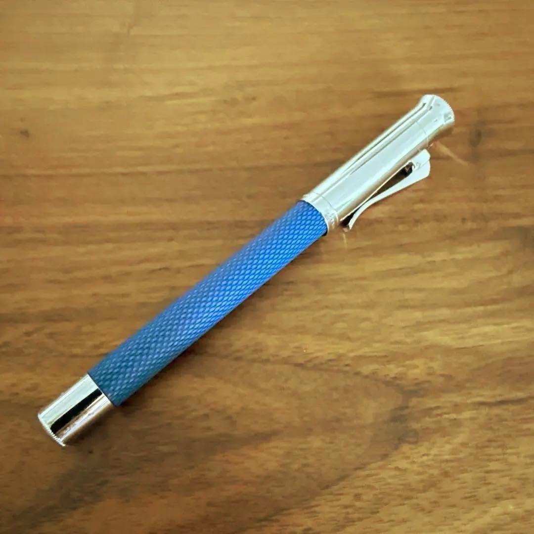 ファーバーカステル 万年筆 ギロシェ インディゴ F 細字 インクおまけ付き