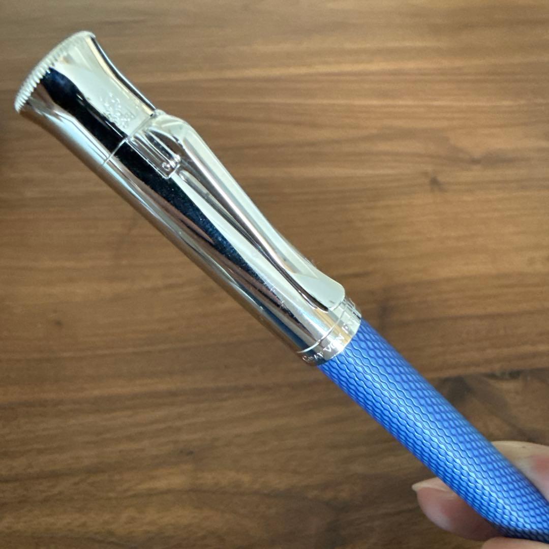 ファーバーカステル 万年筆 ギロシェ インディゴ F 細字 インクおまけ付き