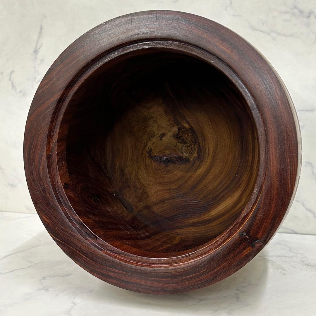 【高級花梨材】天然木 無垢 火鉢 台座つき 希少品