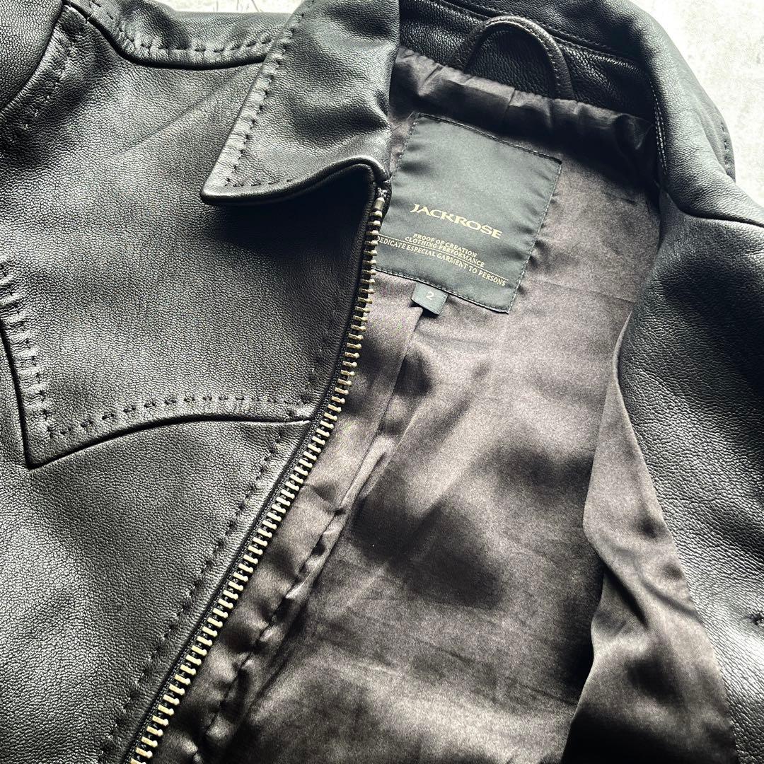 希少襟広　ジャックローズ　山羊革　レザー　ライダースジャケット　本革　2サイズ