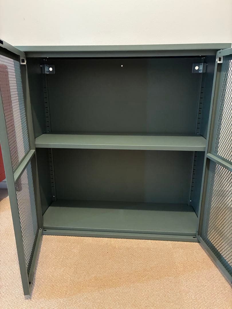 IKEA IVAR イーヴァル キャビネット 扉付, グレーグリーン メッシュ