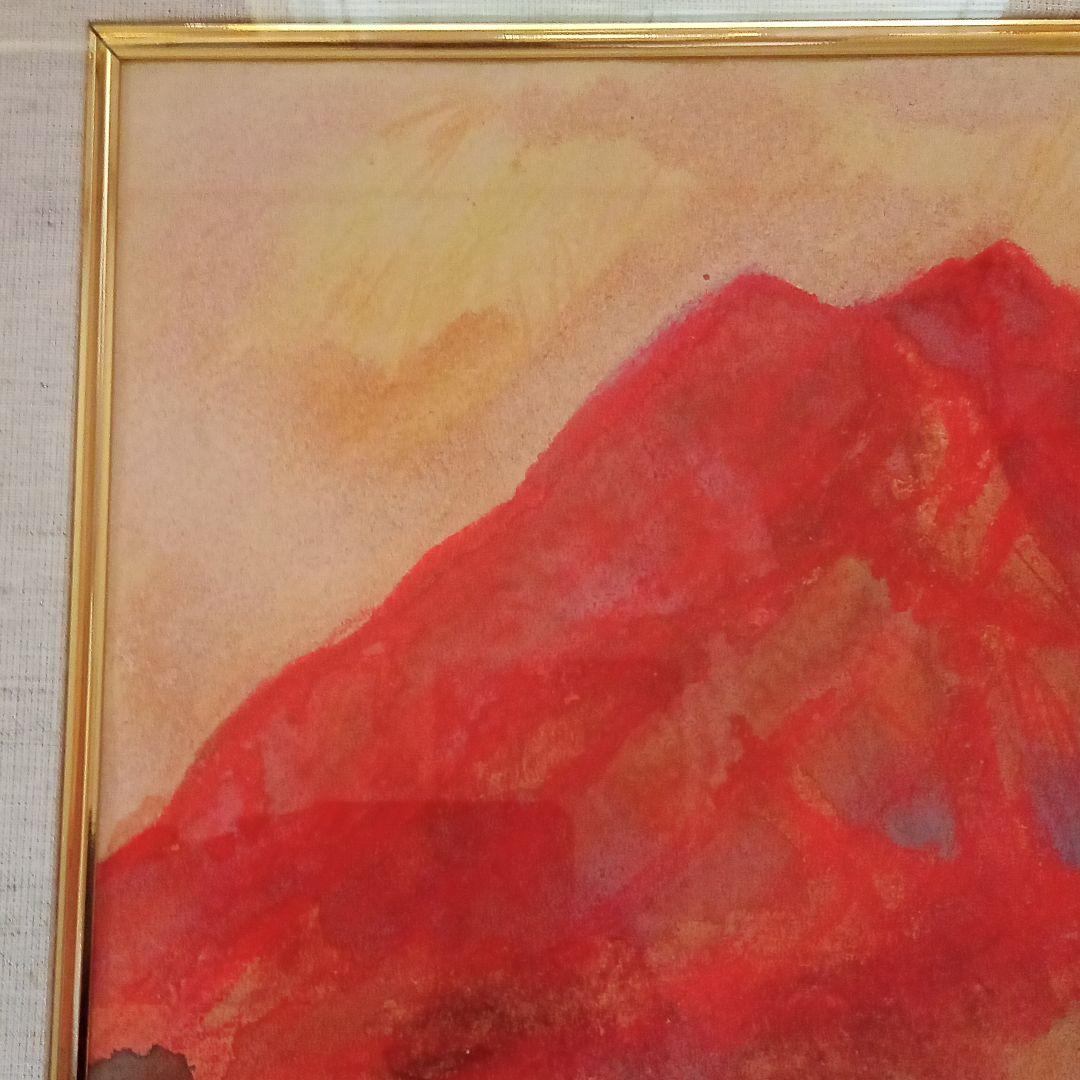 【真作 ・最晩年　 代表作 ： 桜島噴煙】伊谷賢蔵　　(伊谷レッド)