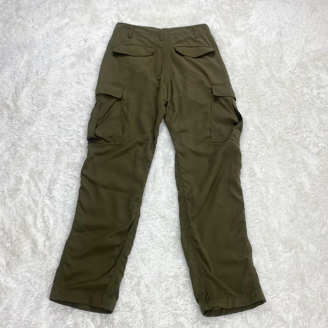 美品24SS 完売品✨ウィムガゼット バックサテンカーゴパンツ グリーン　36