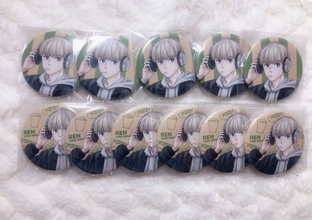 WIND BREKARウィンブレ梶蓮 缶バッジ　cafe theキャラ