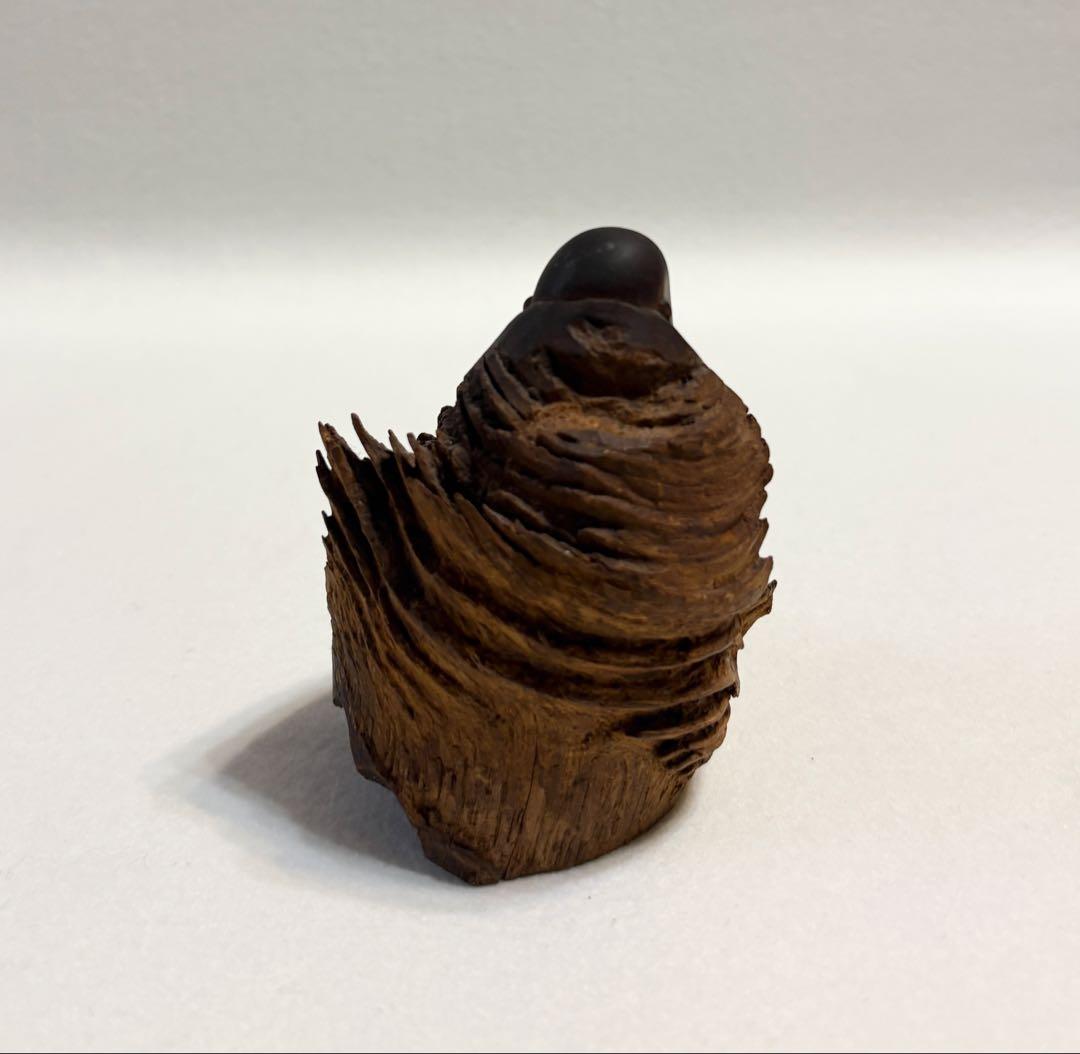 一刀彫 古木 彫刻 達磨 一点物 置物 アンティーク 木彫 仏教 達磨大師