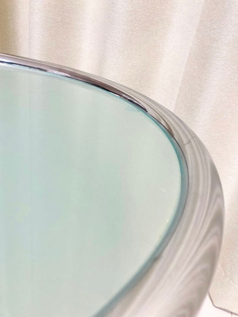 ミッドセンチュリー　ガラステーブル　4段　可変式　丸テーブル　インテリア