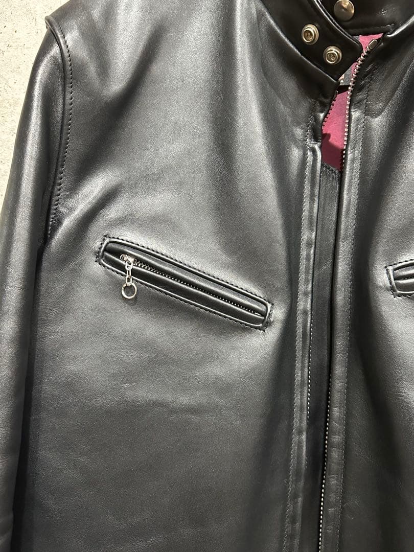 Schott シングルライダースジャケット 42 ブラック