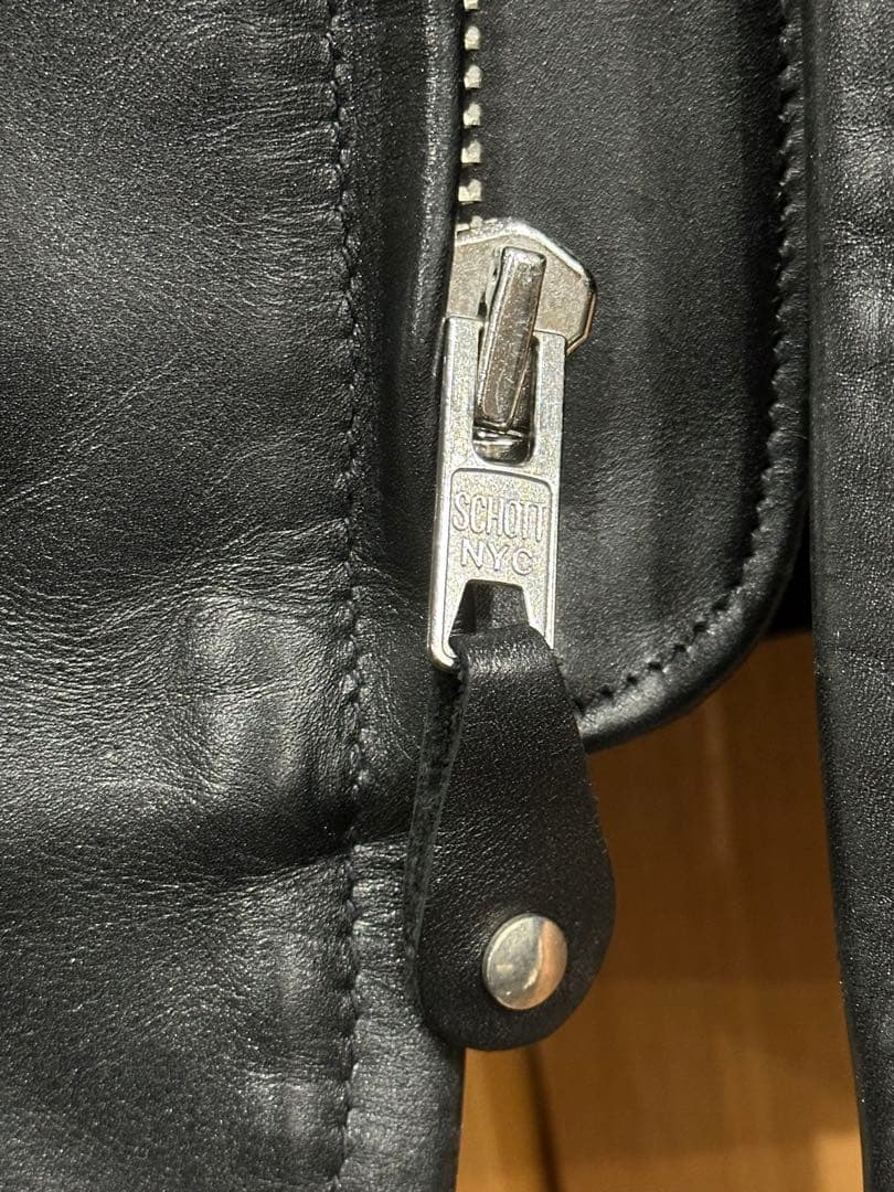 Schott シングルライダースジャケット 42 ブラック