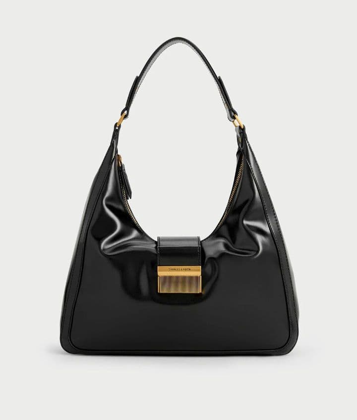 CHARLES & KEITH　 シャーロット ホーボーバッグ 　ブラック