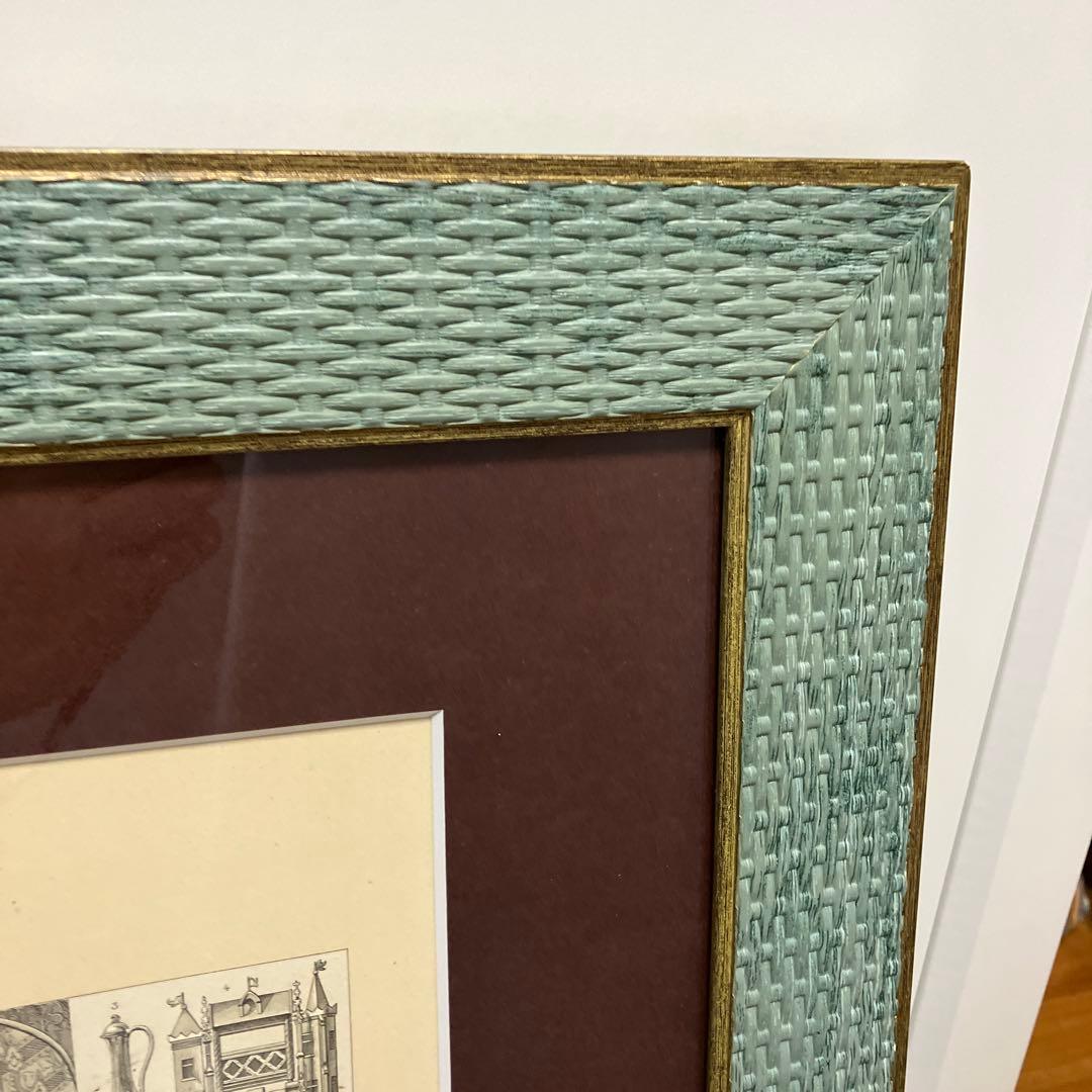 フランスアンティーク銅版画　額装品