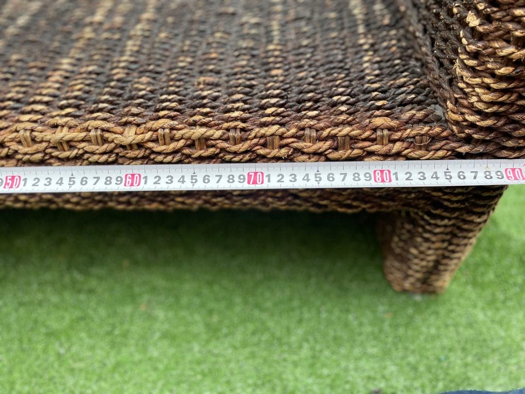 ⭐︎【良質】⭐︎アジアン家具　ダイニングガラステーブル　収納スペース付き