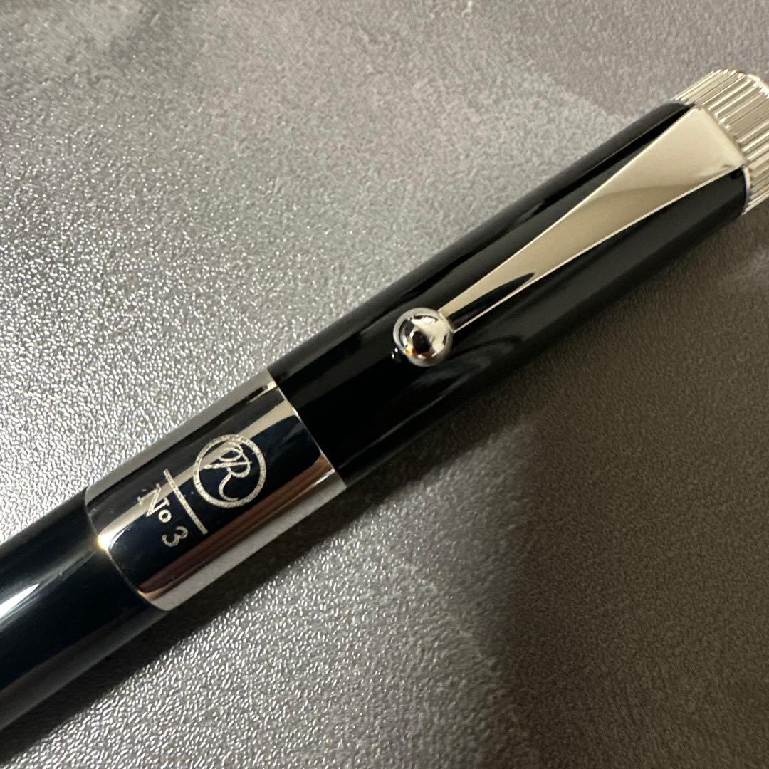 極美品　ロメオ no3 黒　シルバー　太軸　専用ケース＆新品リフィルセット