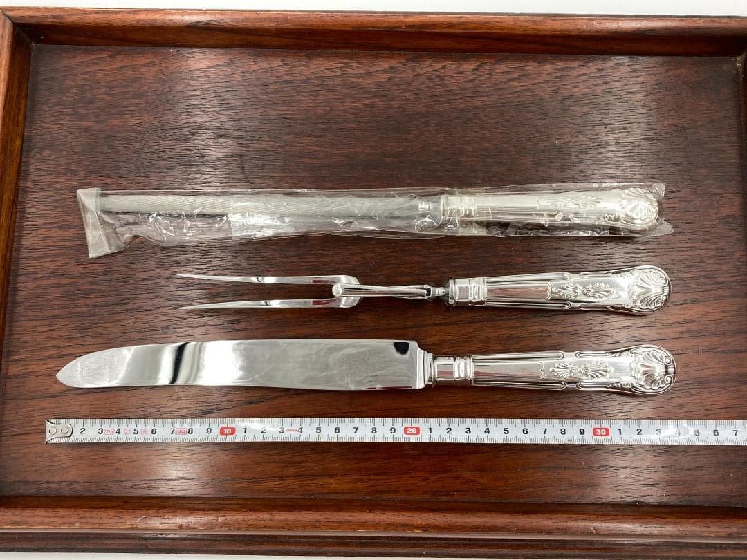 Mappin & Webb サービングナイフ＆フォーク、シャープナーセット