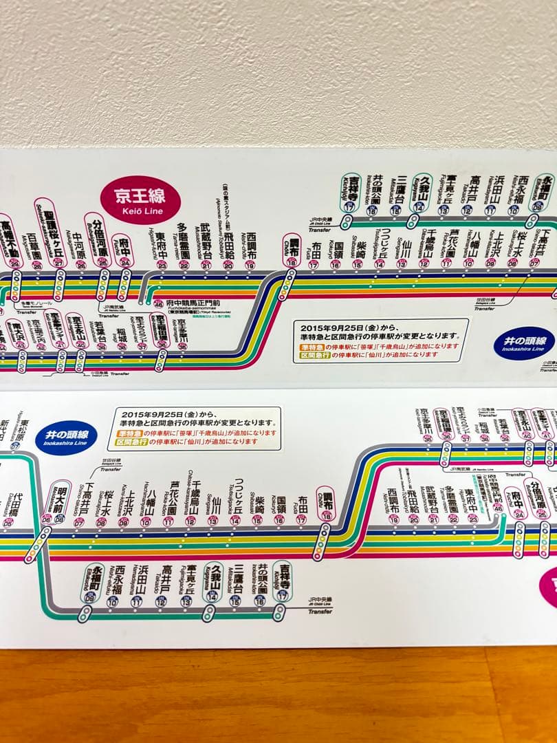 【'13-'15年ダイヤ】京王電鉄 アクリル路線図 海側山側セット 鉄道廃品