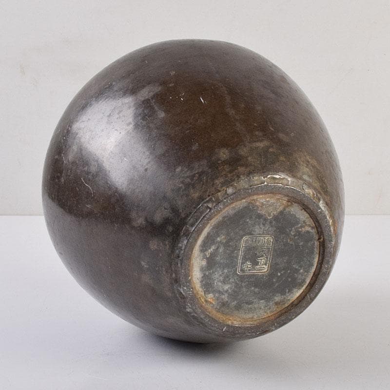 古錫　御錫屋天下一美作守造　大茶壷　茶心壷　 重さ約2296g　K　R9295