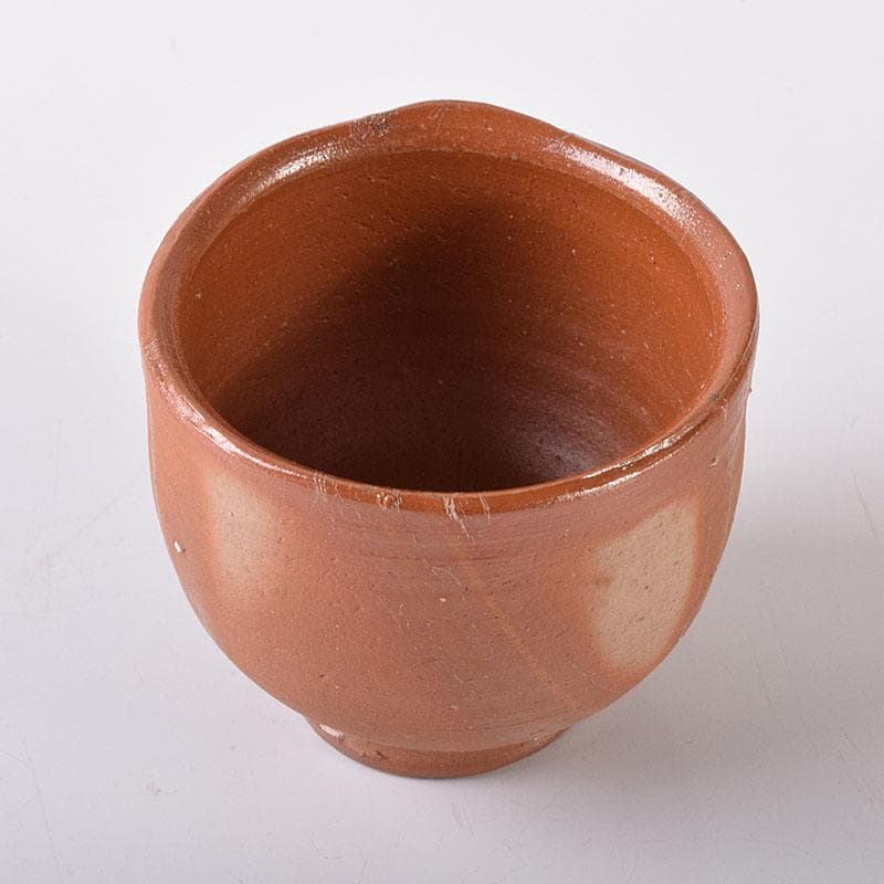 備前焼　人間国宝　藤原雄作　酒杯　共布　共箱　C　7570