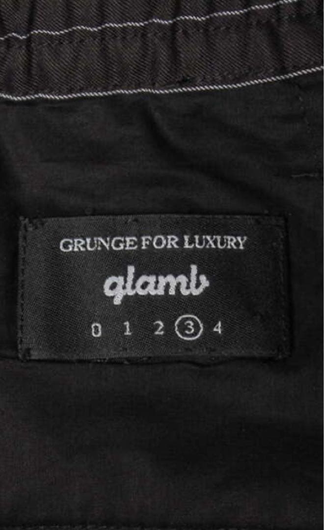 【美品】 glamb クロップドパンツ ストライプ ブラック スラックス