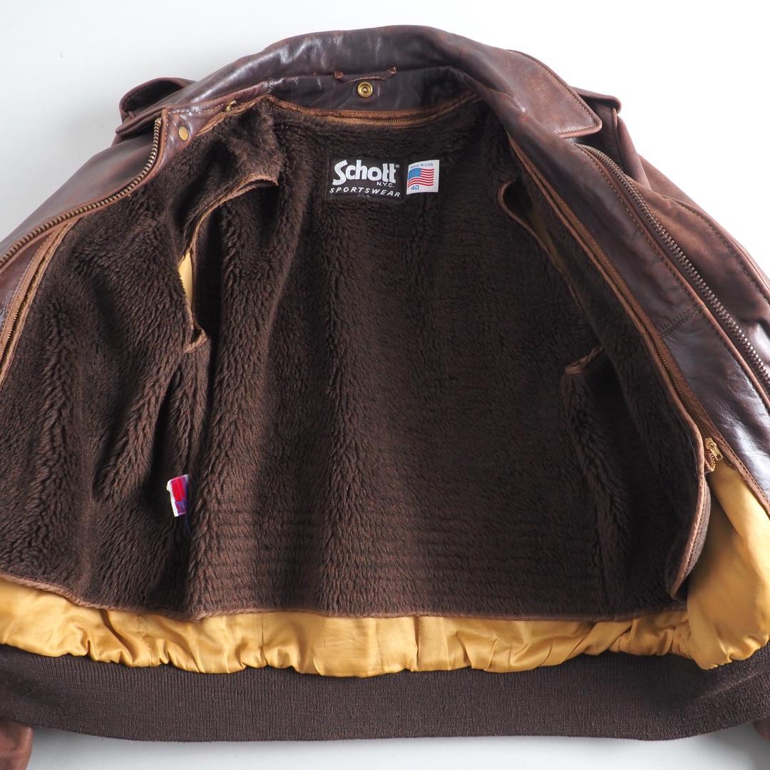 Schott　ショット　size40　レザージャケット　A-2　ライナー付き