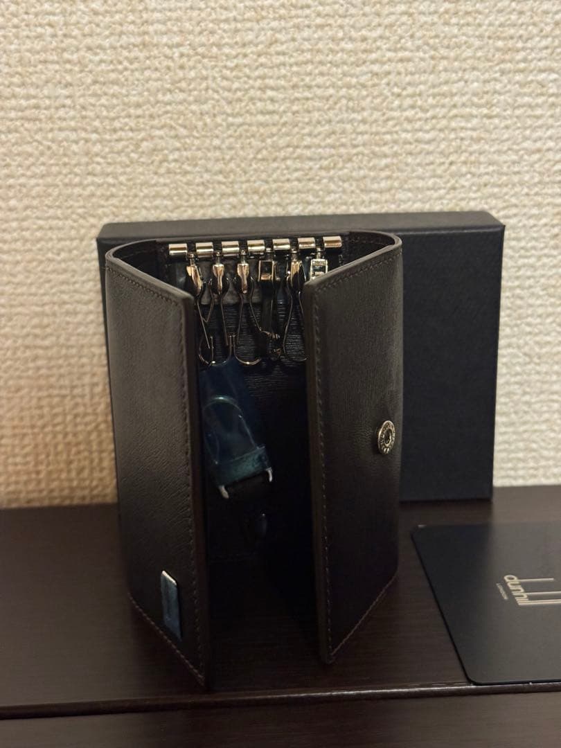 新品未使用　dunhill レザー キーケース　ブラウンブラック