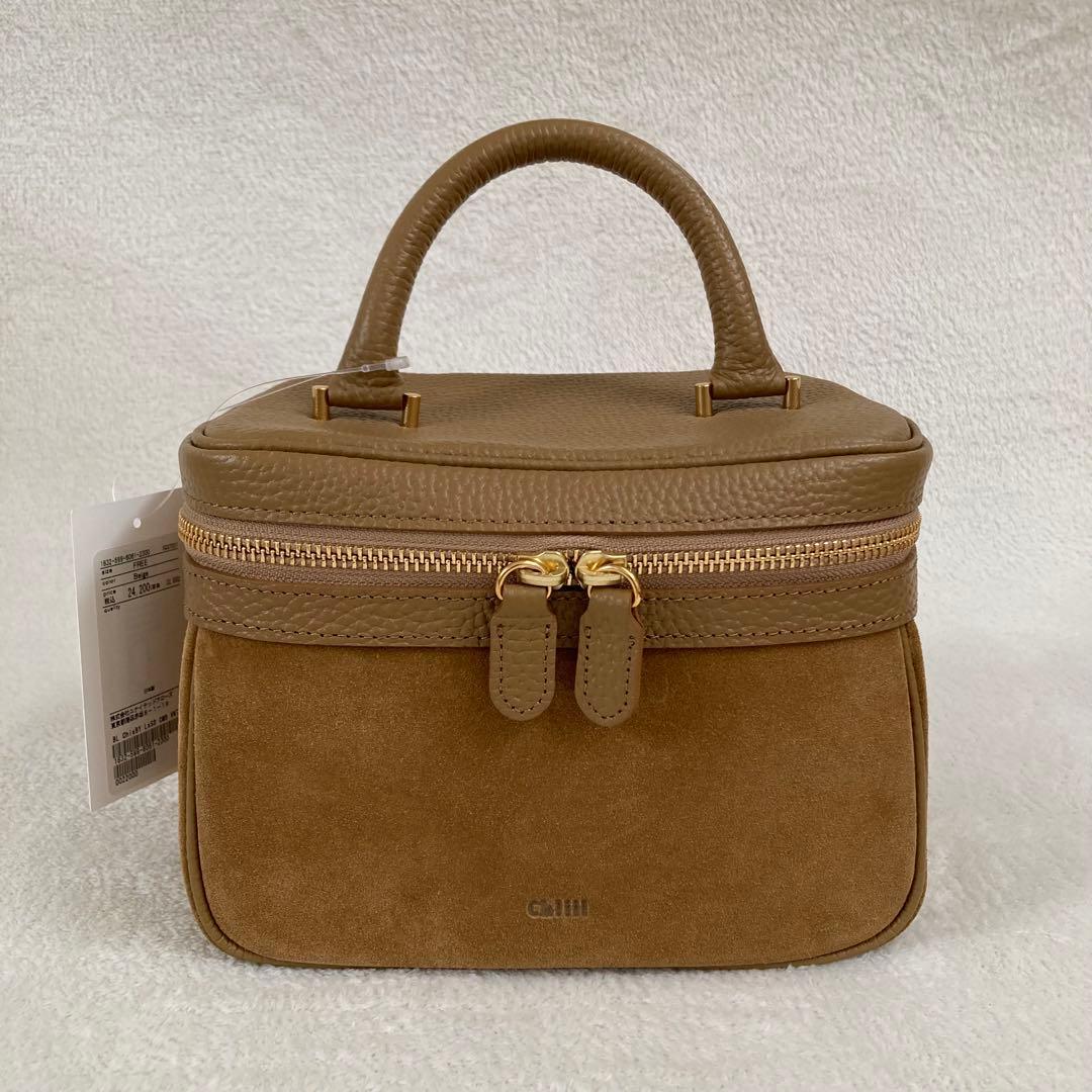 新品☆ch!iii コンビレザー×スエードコンビバニティバック 定価24200円