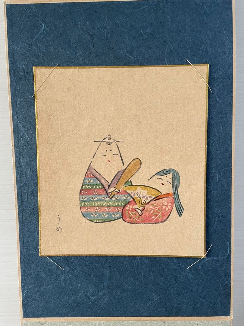 雛人形 ひな人形 タペストリー 三つ折り アンティーク　和風