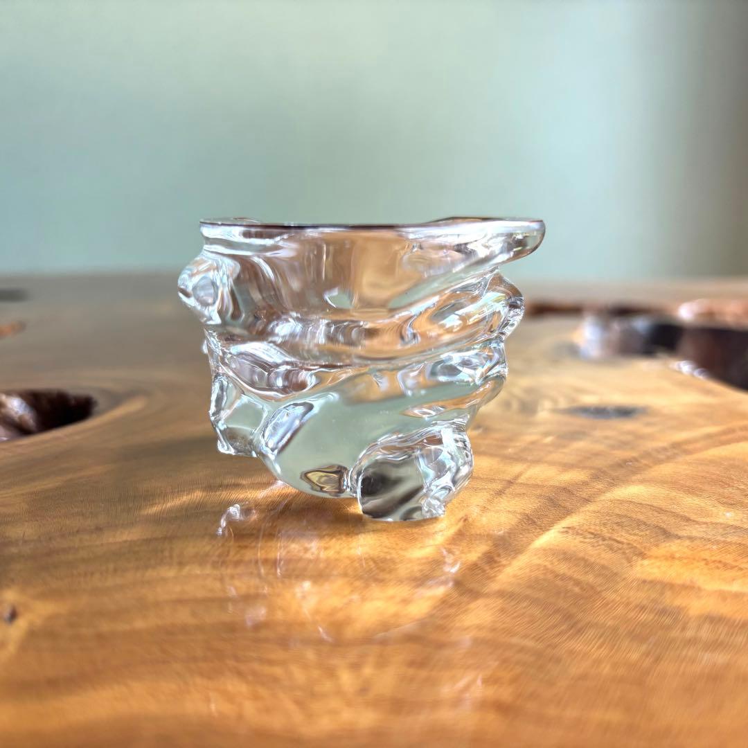 義山 水崎長寿 硝子栄螺 蓋置 茶道具 共箱 ガラス サザエ