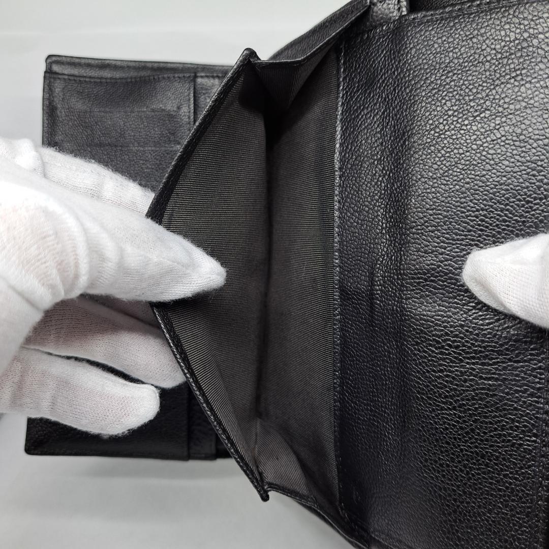 CHANEL　ワイルドステッチ　ブラック　三つ折り財布　長財布　財布