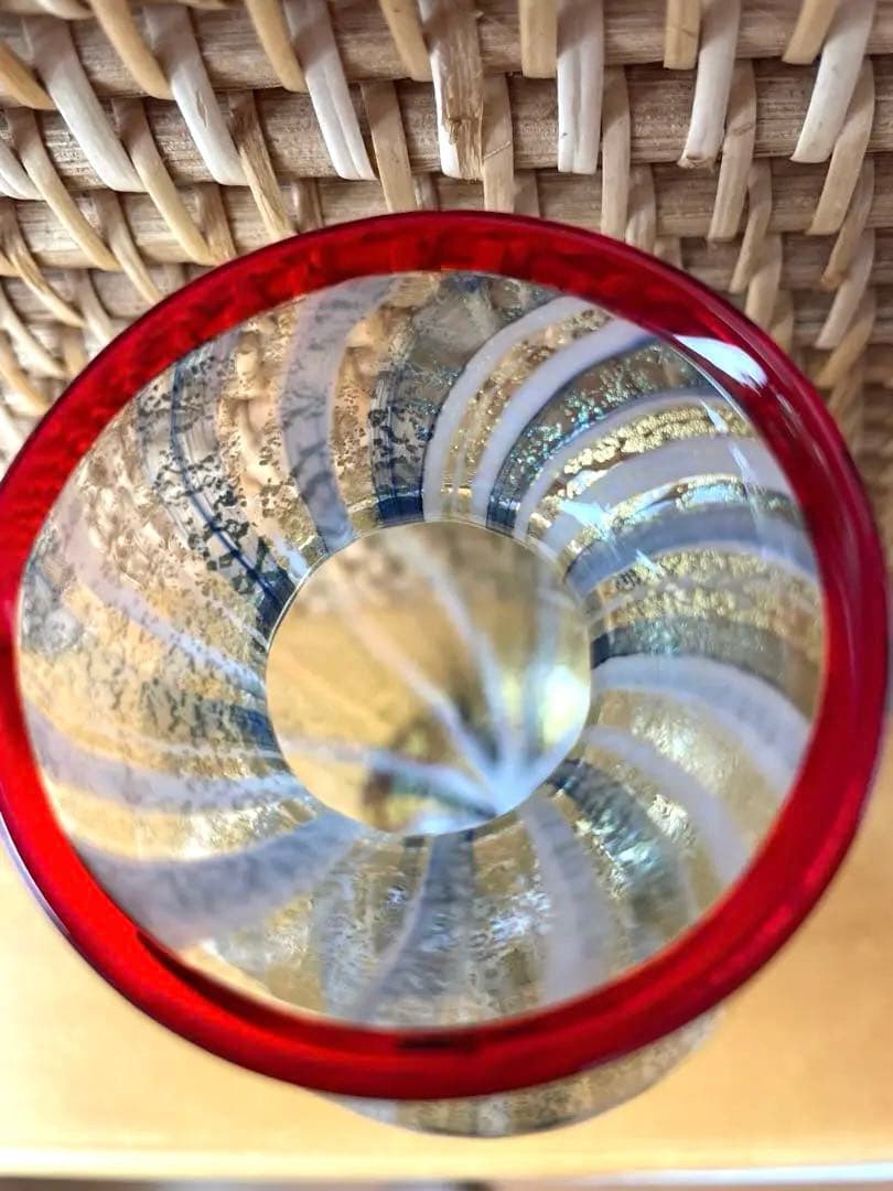 値下げ　希少ベネチアングラス　ワイン、日本酒　デカンタ+2グラス　セット　一点物