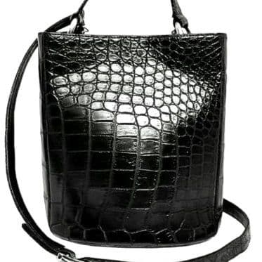 ✨美品✨JRA認定 クロコダイル　2way ショルダーバッグ バケット　ブラック