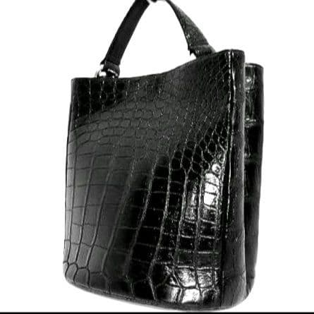 ✨美品✨JRA認定 クロコダイル　2way ショルダーバッグ バケット　ブラック