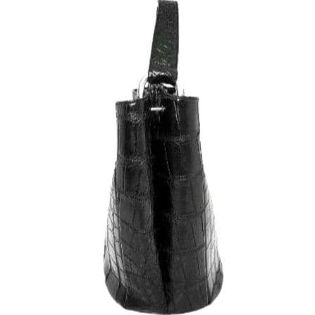 ✨美品✨JRA認定 クロコダイル　2way ショルダーバッグ バケット　ブラック