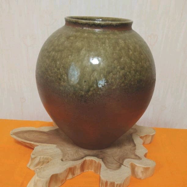 【美品】　立杭焼　(丹波焼)　壺　(花器)