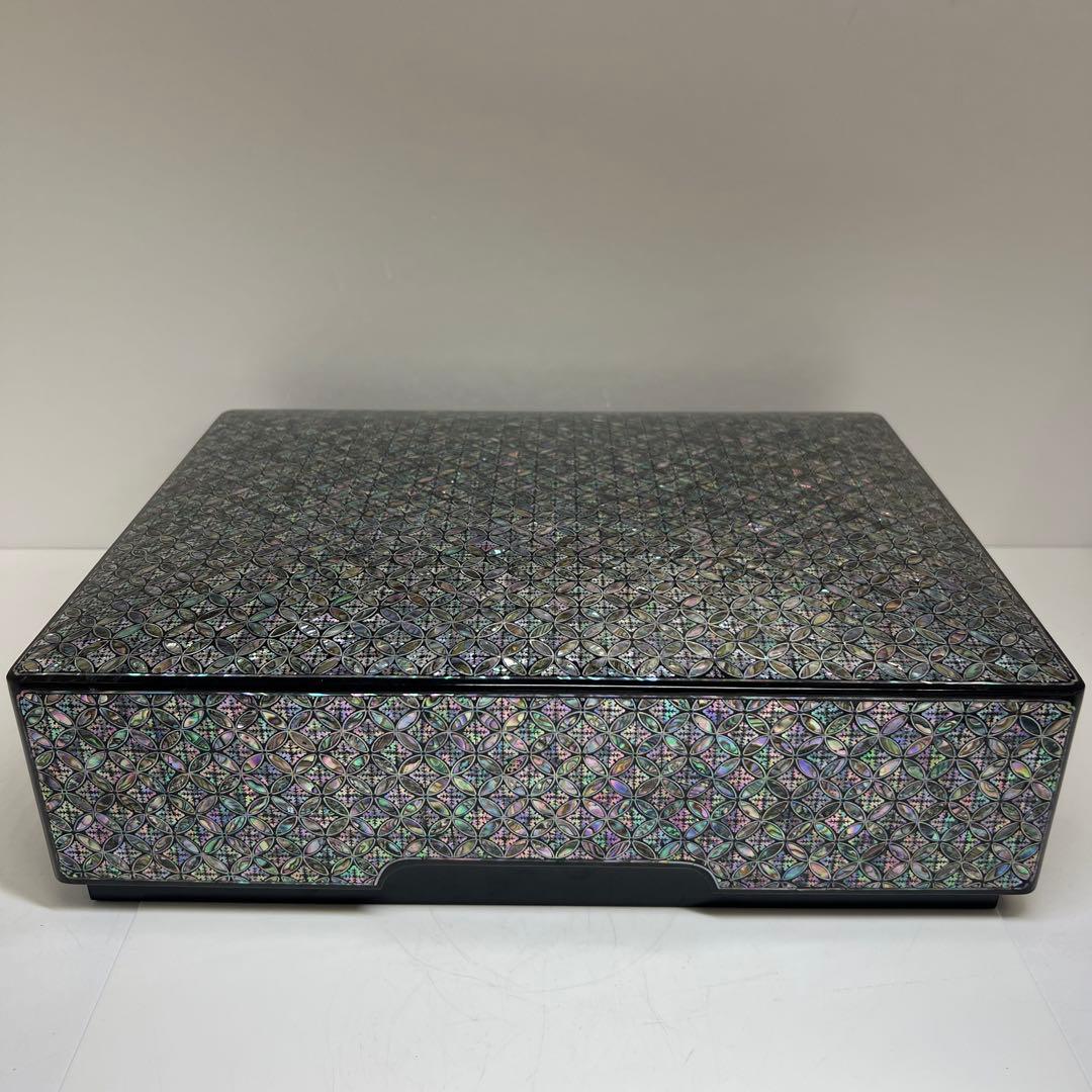 朝鮮美術　極上螺鈿大文庫　約39×30×11.5㎝ 東Y7-1104③トヒトコ