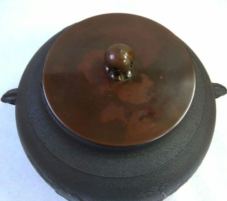 茶道具 釜 炉釜 浜松地紋 真形 広口釜 佐藤清光 大炉 茶釜 清光