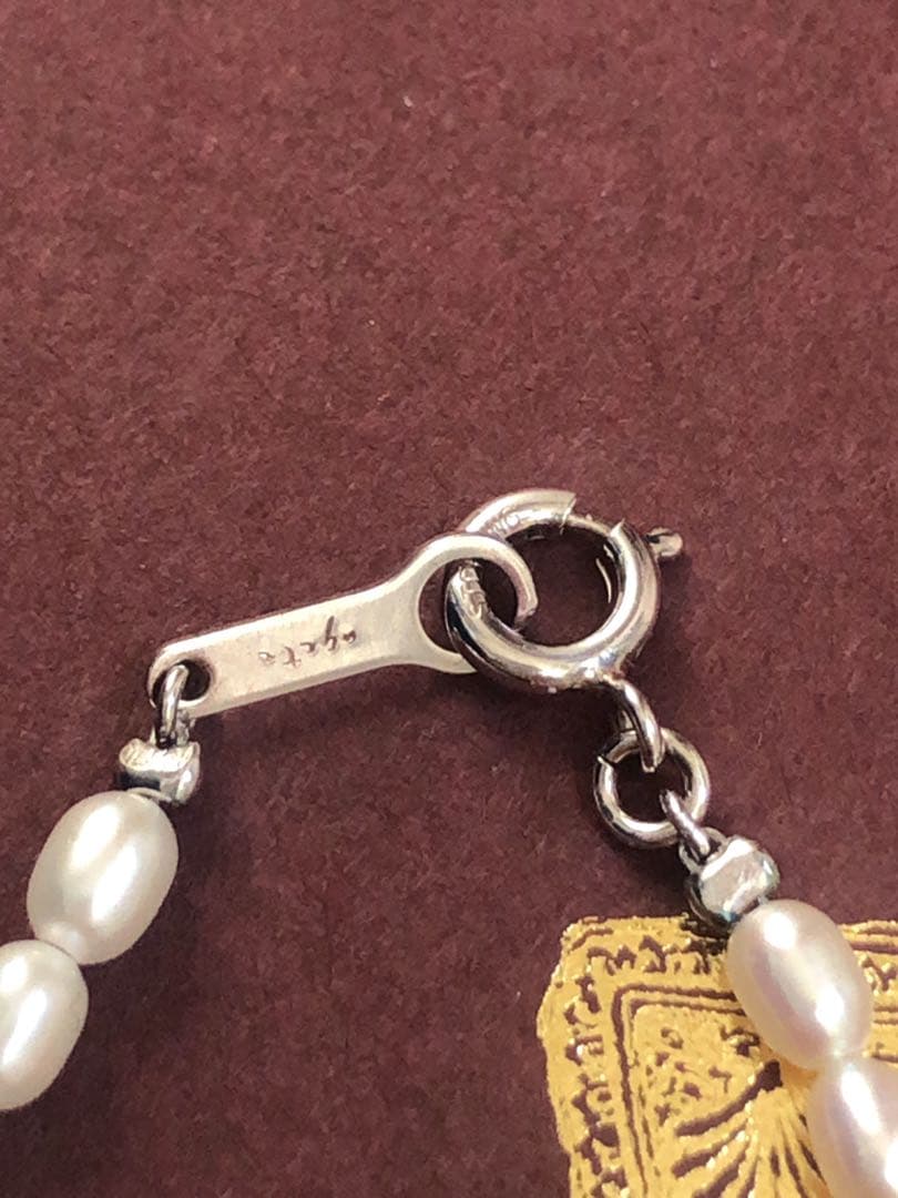 新品未使用☆agete SV真珠 ネックレスと K10ピアスチャームセット　箱付