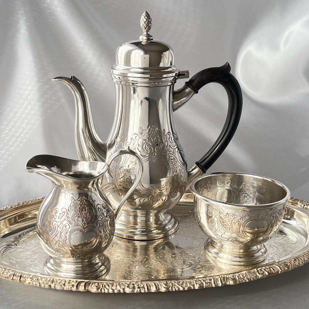 【Barker & Ellis】 コーヒーセット【シルバープレート】バチェラー